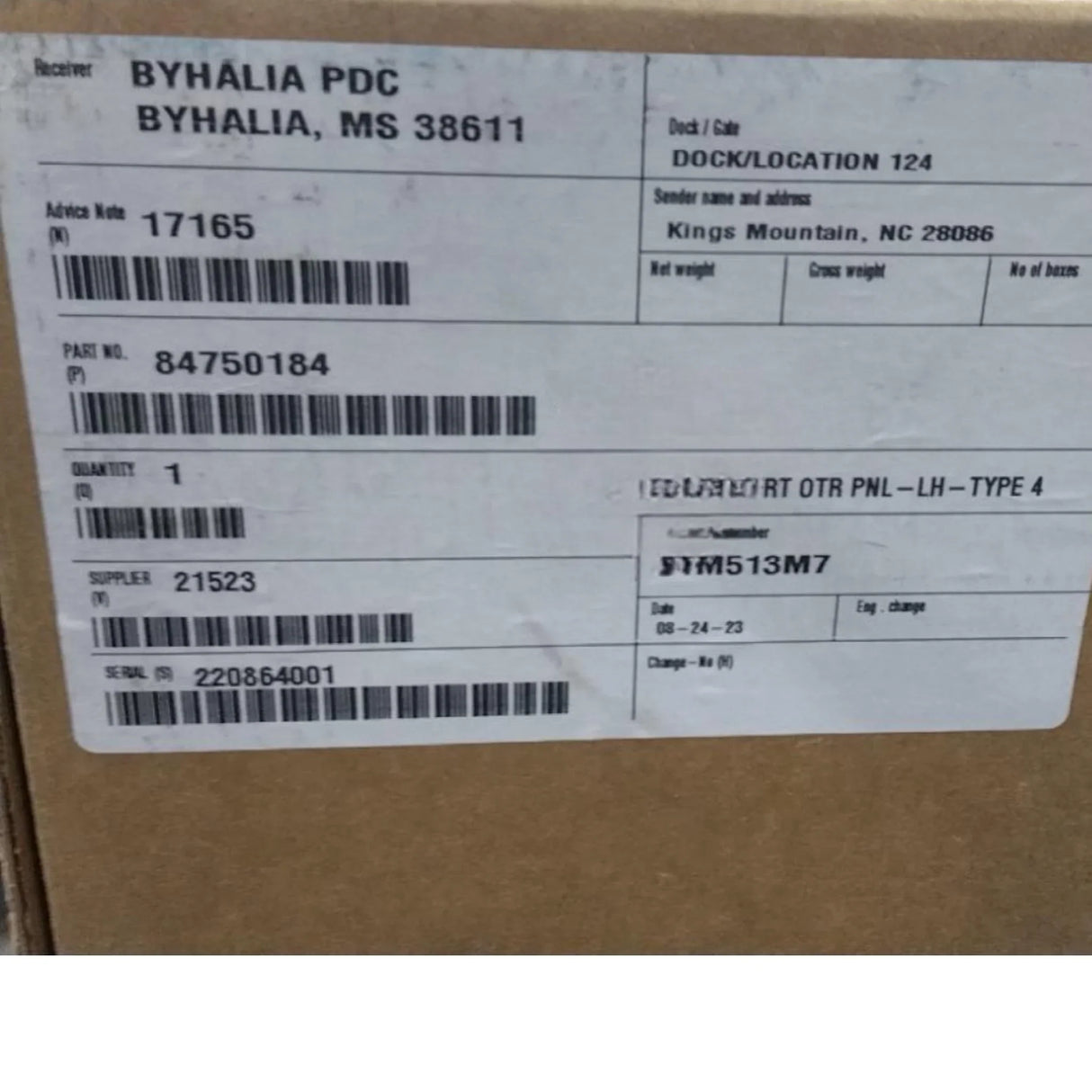 84750184 Genuine Volvo Front Outer Panel Left - Truck To Trailer