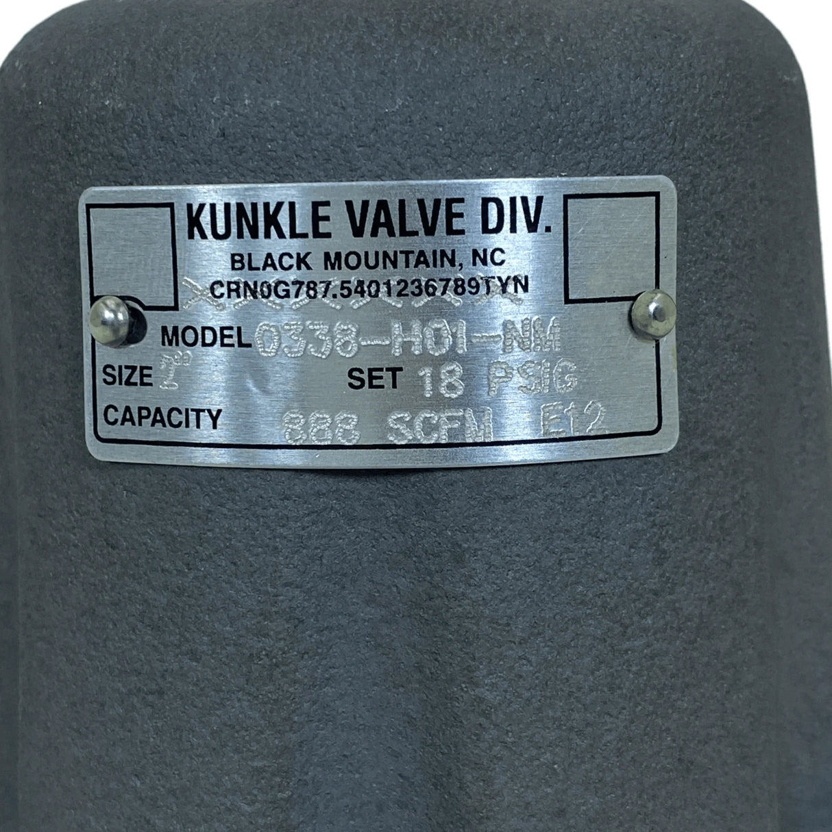 0338-H01-Nm0007 0338H01Nm0007 Kunkle Relief Valve - Truck To Trailer