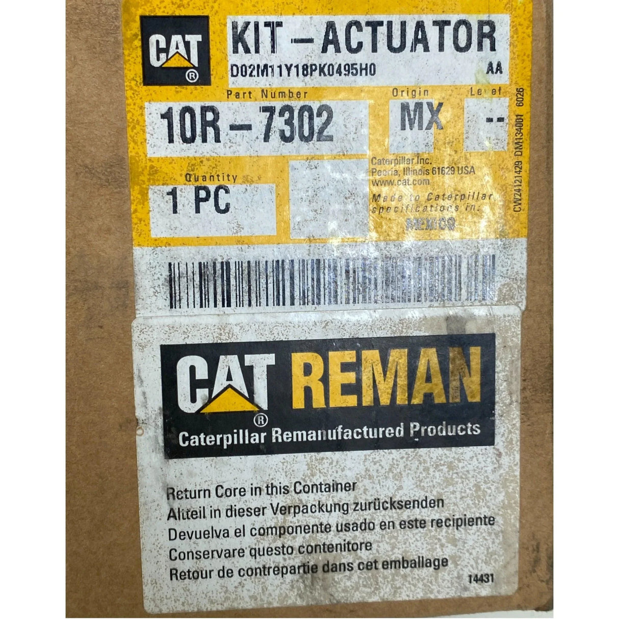 10R-7302 Oem Cat Valve Actuator Kit For C13 C15 C18 No Core Chage - Truck To Trailer