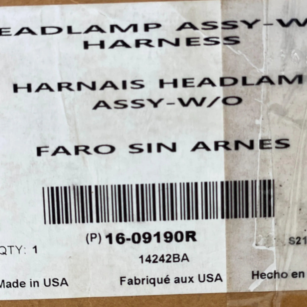 16-09190R Oem Peterbilt Right Headlamp Assembly For Peterbilt - Truck To Trailer