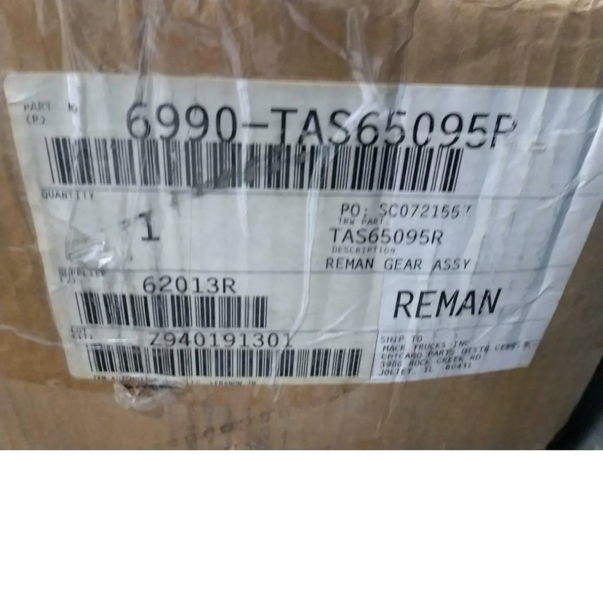 6990-TAS65095R Genuine Mack Steering Gear - Truck To Trailer