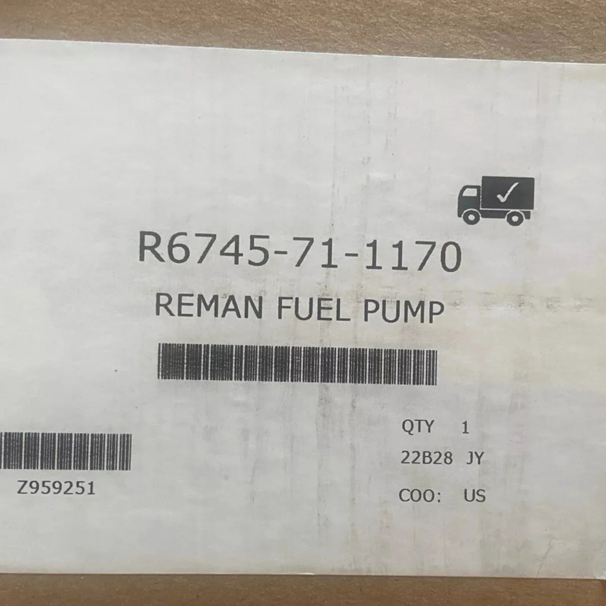 6745-71-1170 Komatsu Fuel Pump Assembly - Truck To Trailer