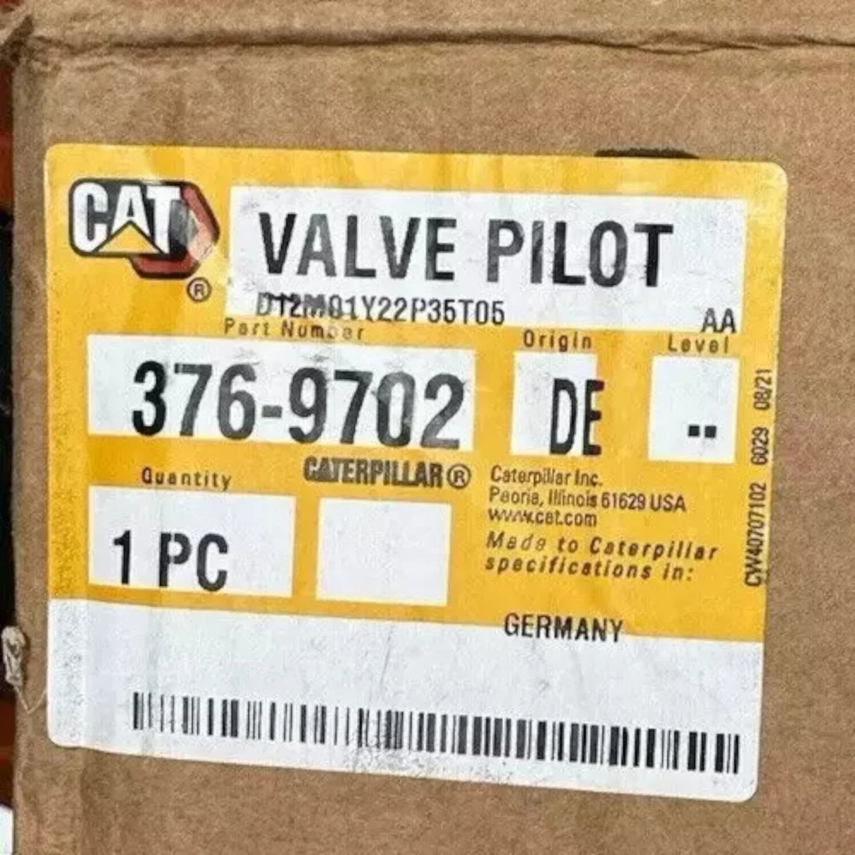 376-9702 Genuine Caterpillar Control Lever Pilot Valve - Truck To Trailer