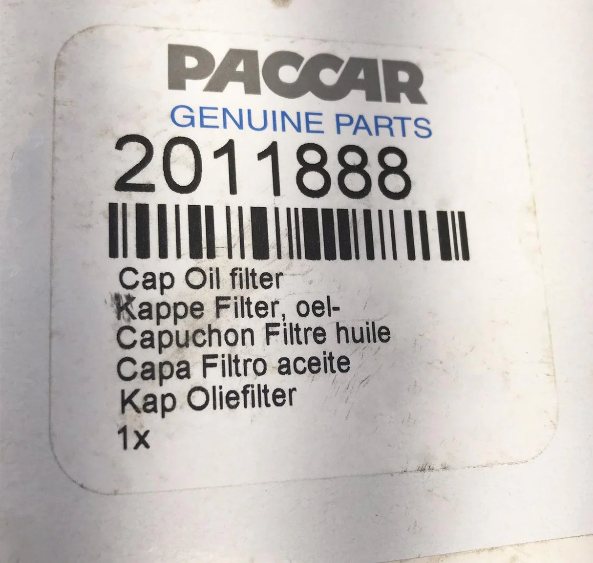 2011888PE Genuine Paccar Oil Filter Cap - Truck To Trailer