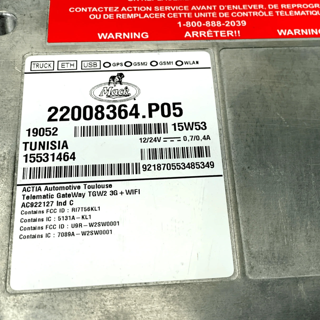 22008364 Genuine Mack Telematics Control Unit - Truck To Trailer