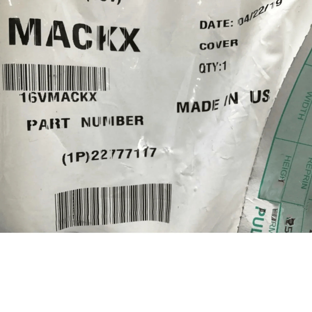 22777117 Genuine Mack Cover - Truck To Trailer