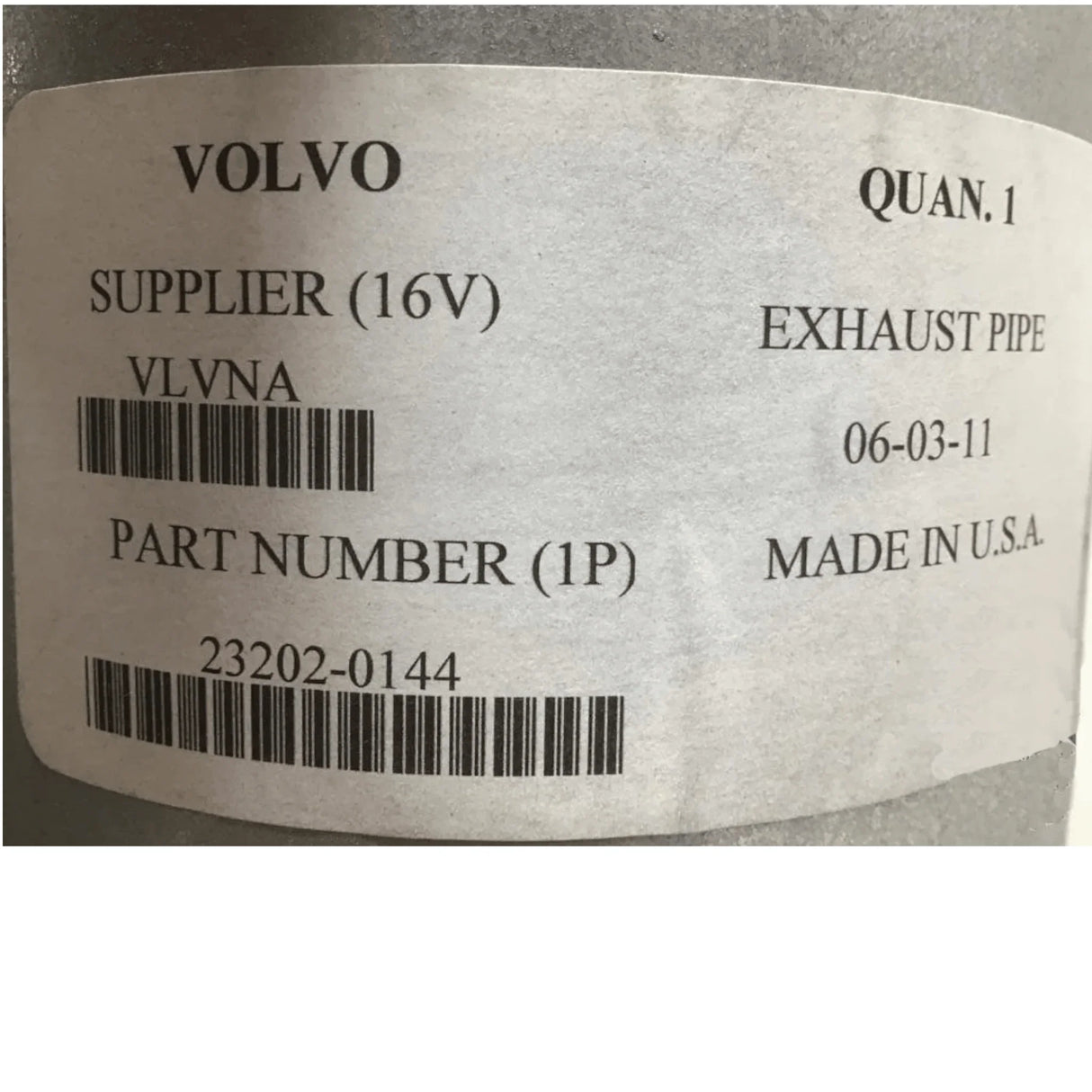 23202-0144 Genuine Volvo Tail Pipe - Truck To Trailer
