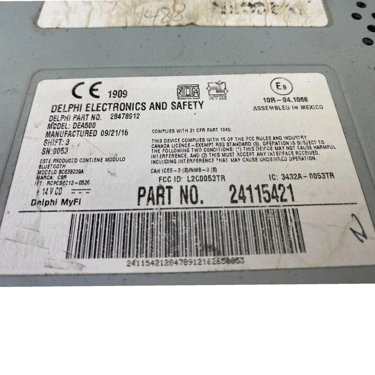 24115421 Genuine Paccar Radio DEA500 - Truck To Trailer