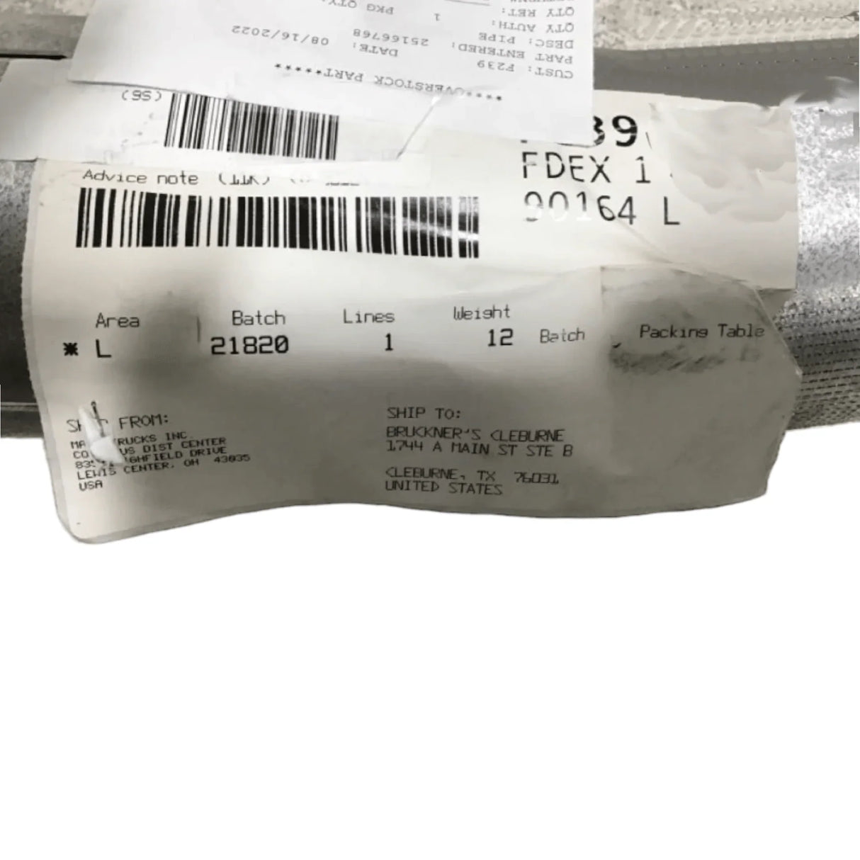 25166768 Genuine Volvo/Mack Pipe - Truck To Trailer