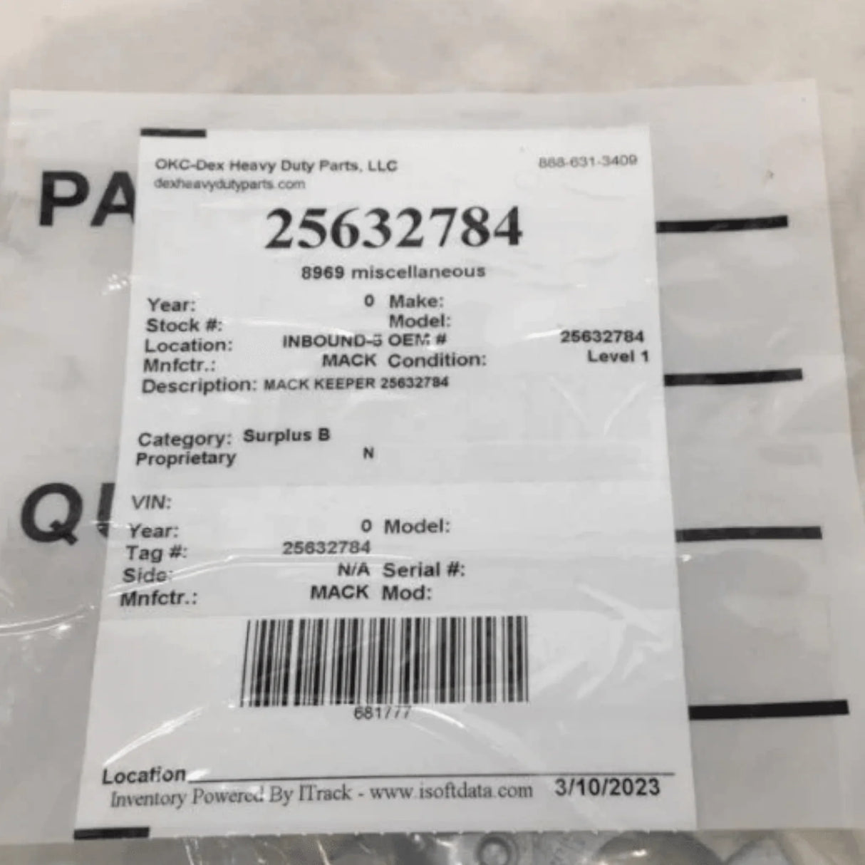 25632784 Genuine Mack Keeper - Truck To Trailer