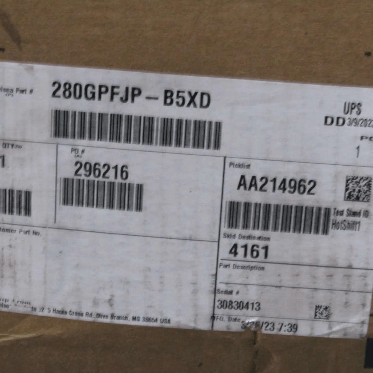 280GPFJP-B3XD Genuine Parker Chelsea PTO Power Take Off 10 Bolt - Truck To Trailer