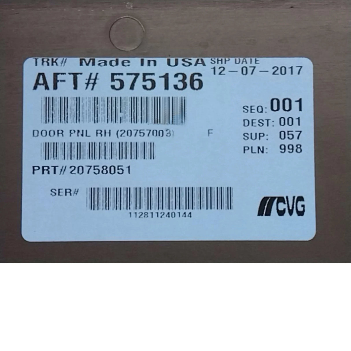 20758051 Genuine Volvo Door Panel - Truck To Trailer