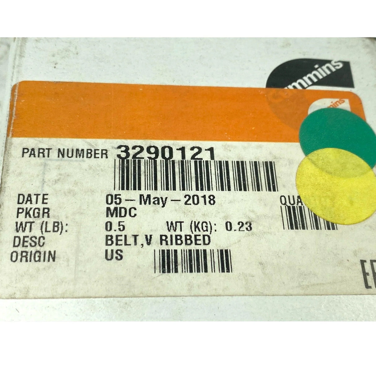 3290121 Genuine Cummins V Ribbed Belt - Truck To Trailer