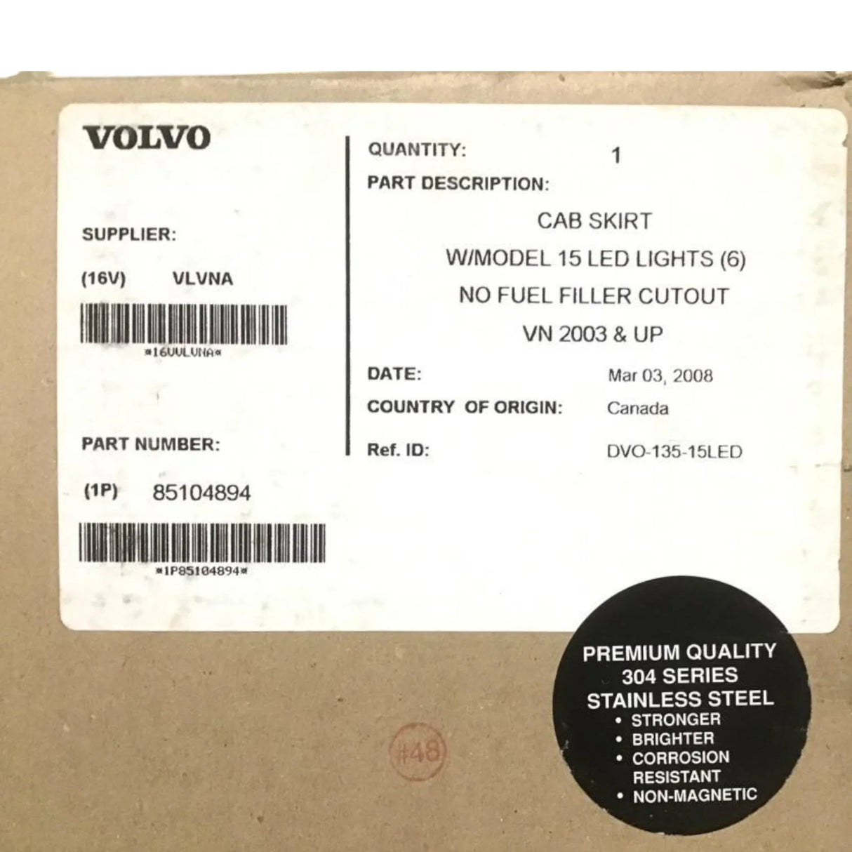 85104894 Genuine Volvo Trim Panel - Truck To Trailer