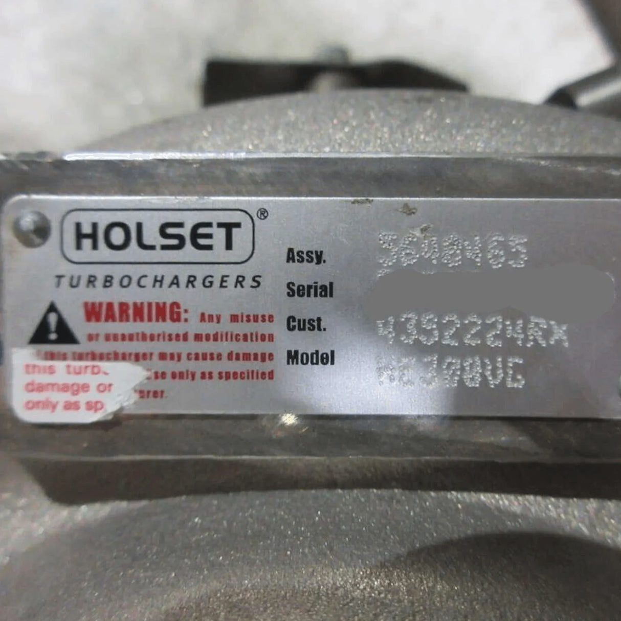 3789635H Genuine Holset Turbocharger He300Vg With Actuator - Truck To Trailer