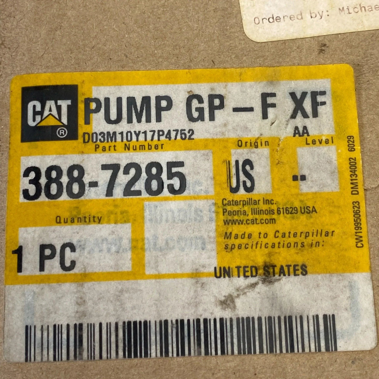 3887285 Genuine Caterpillar Fuel Transfer Pump - Truck To Trailer