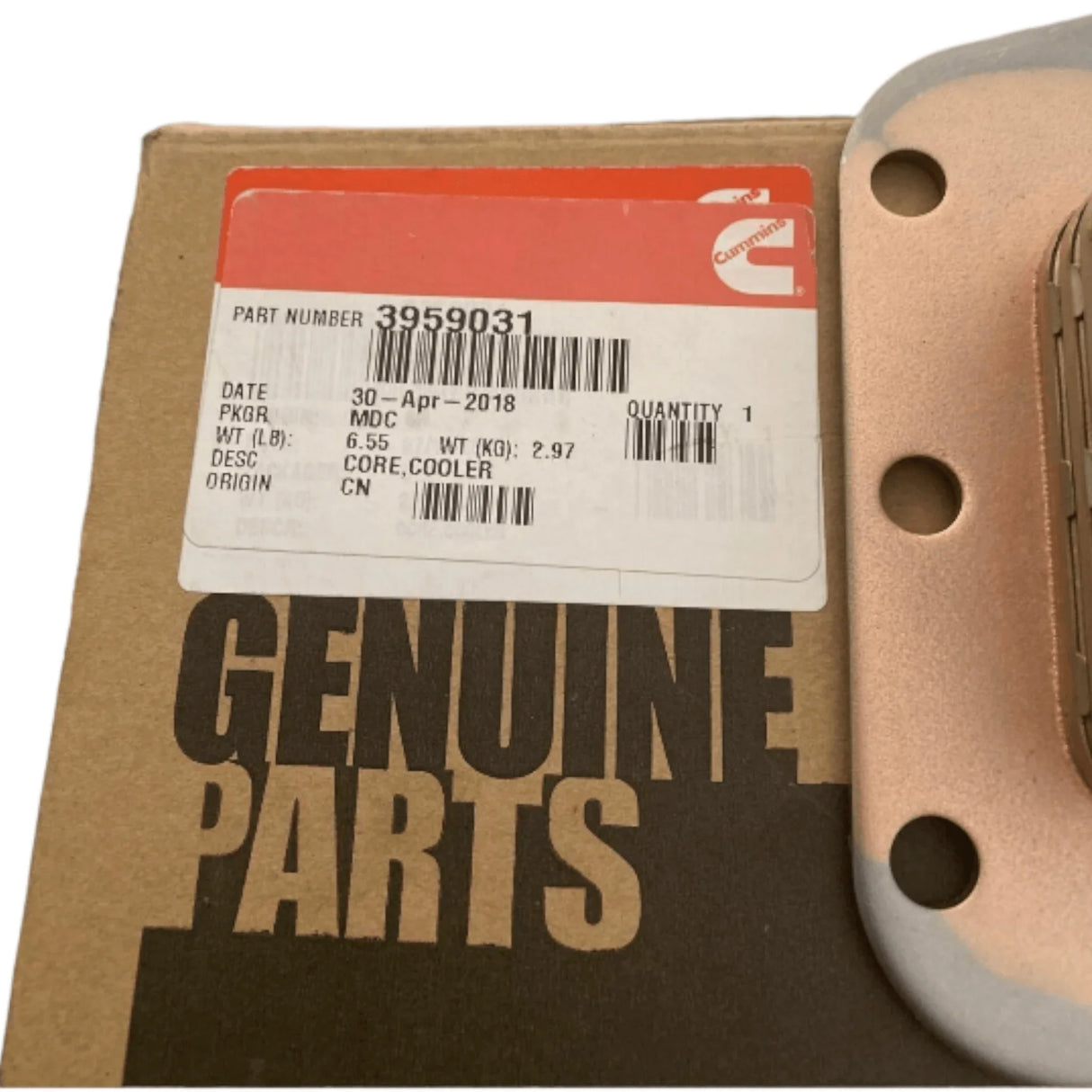 3959031 Genuine Cummins Oil Cooler Core For Isb - Truck To Trailer