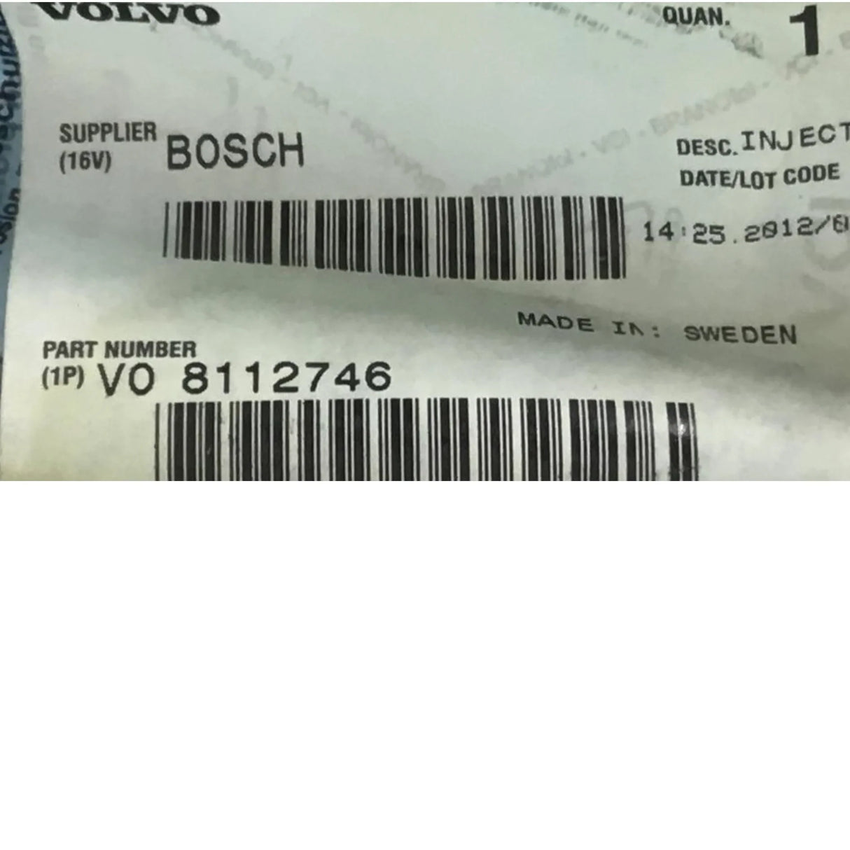 8112746 Genuine Volvo Injector - Truck To Trailer