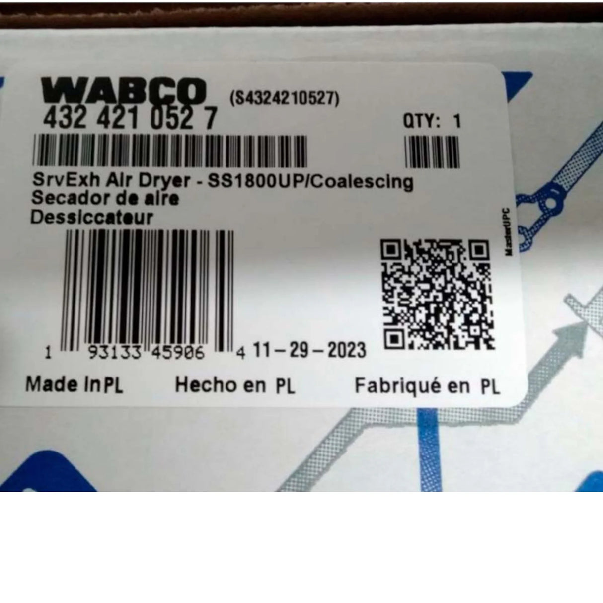 4324210380 Genuine Wabco Air Dryer - Truck To Trailer