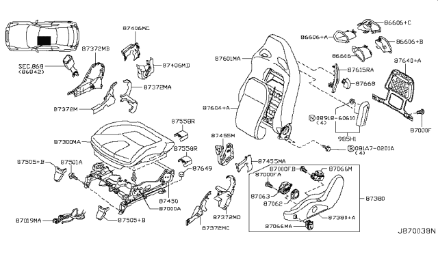 87350-kc32b Genuine Nissan Cushion Assembly - Front Seat - Truck To Trailer
