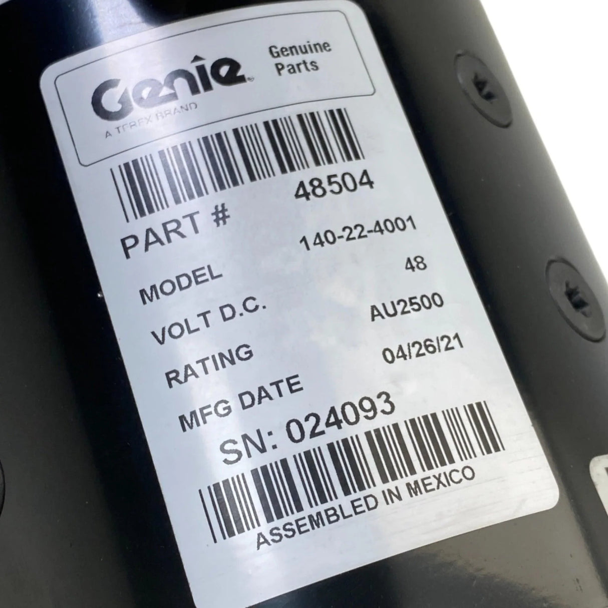 48504 Genuine Genie Electric Motor 48V - Truck To Trailer