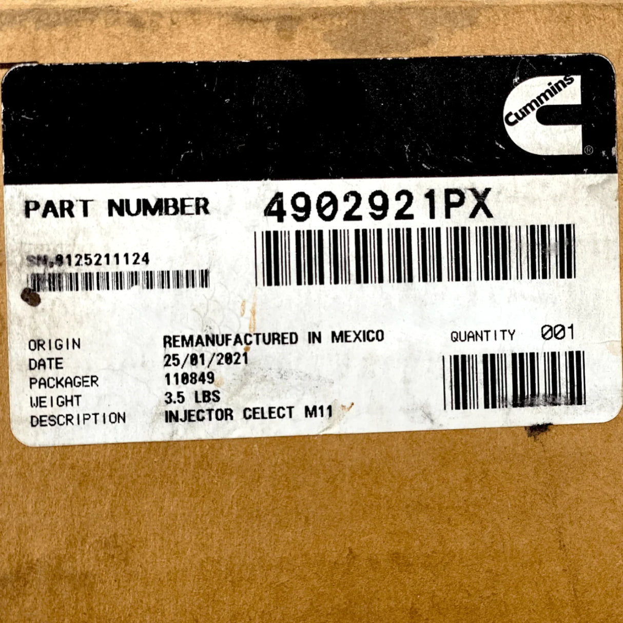 4902921 Genuine Cummins Eui Injector Celect - Truck To Trailer