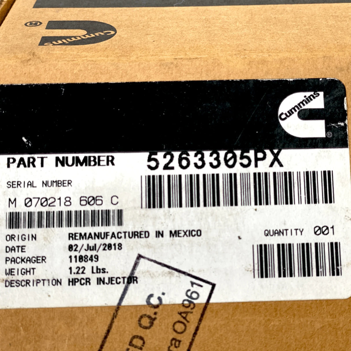 5263305Px Genuine Cummins Injectors Set Of Six 6 For Isc 8.3L 9 - Truck To Trailer