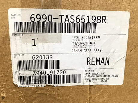 6990-TAS65198R Genuine Volvo Steering Gear - Truck To Trailer