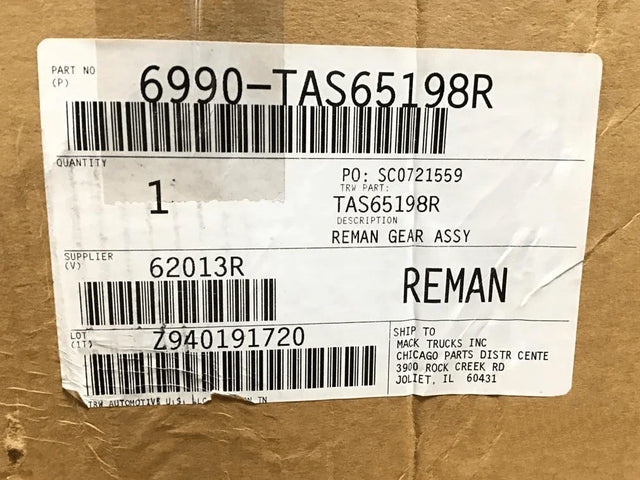 6990-TAS65198R Genuine Volvo Steering Gear - Truck To Trailer