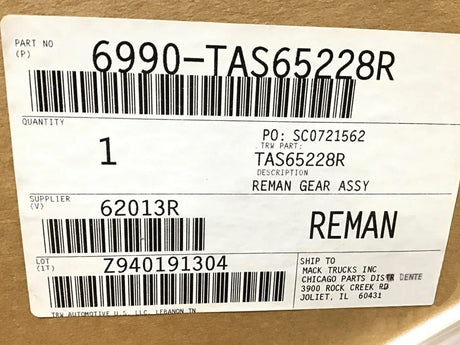 6990-TAS65228R Genuine Volvo Steering Gear - Truck To Trailer