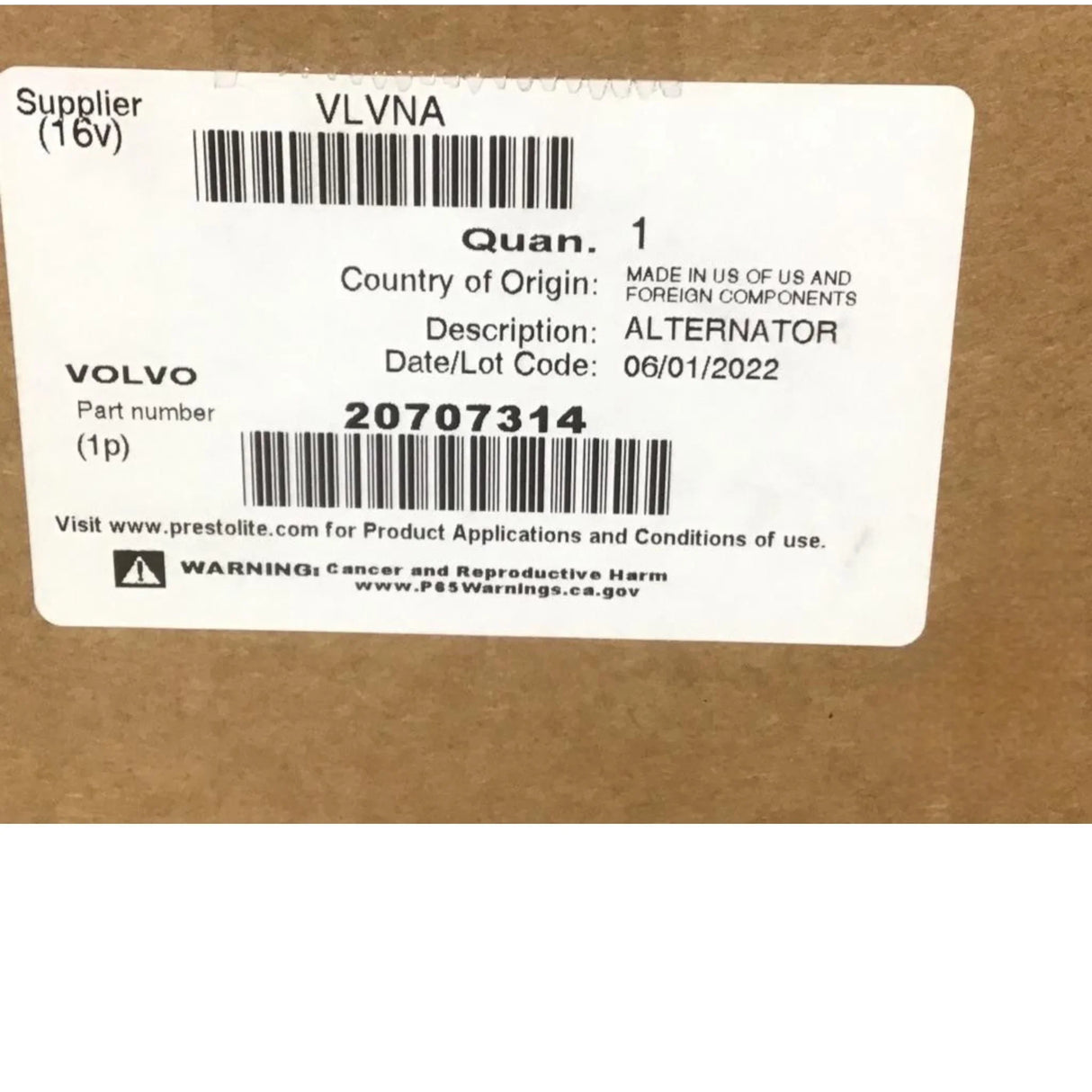 20707314 Genuine Volvo Alternator - Truck To Trailer