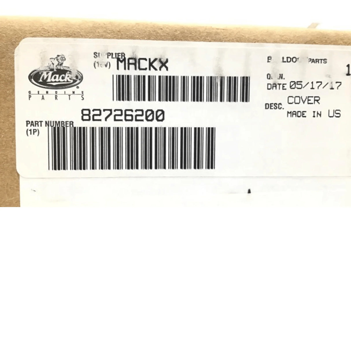 82726200 Genuine Mack Cover - Truck To Trailer