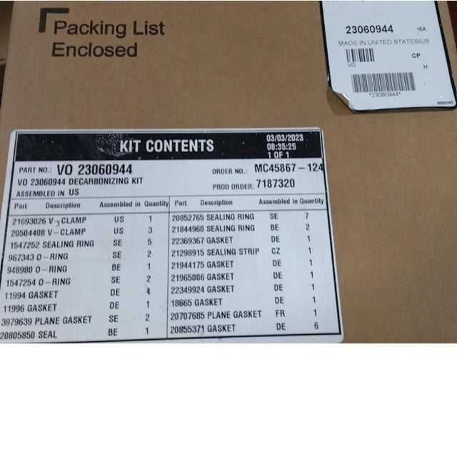 23060944 Genuine Volvo Decarbonizing Kit - Truck To Trailer