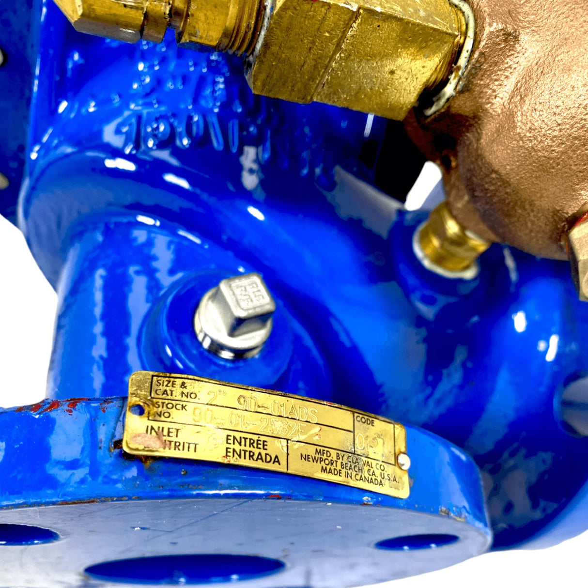 90-01ADS Cla-Val 2" Angled Flanged Pressure Reducing Valve - Truck To Trailer