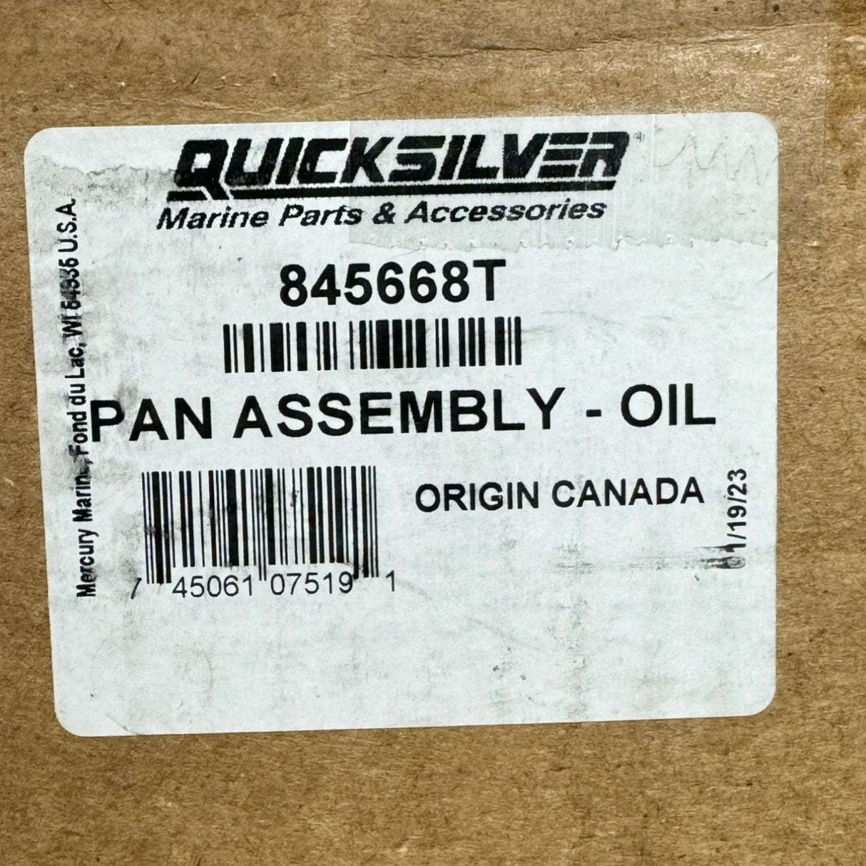 845668T Genuine Mercury Oil Pan - Truck To Trailer