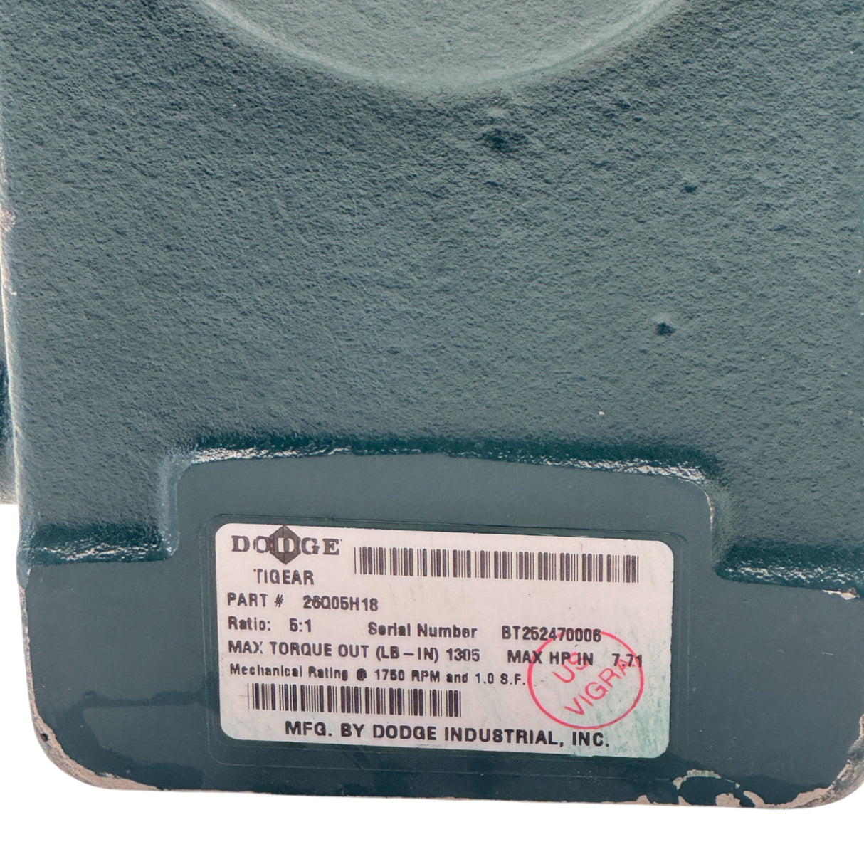 26Q05H18 Dodge Right Angle Worm Gear Speed Reducer