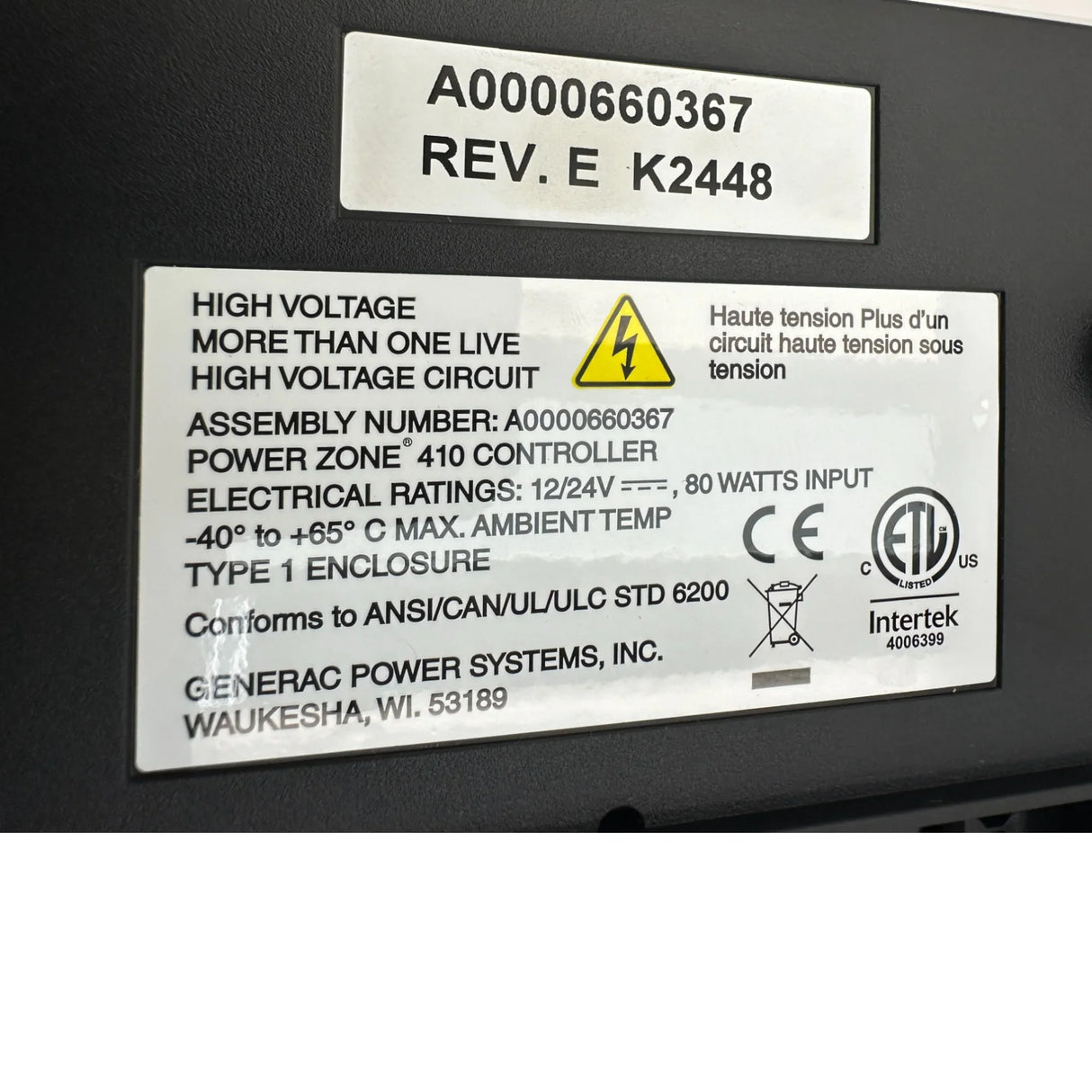 A0000660367 Generac Duality Controller Assembly - Truck To Trailer