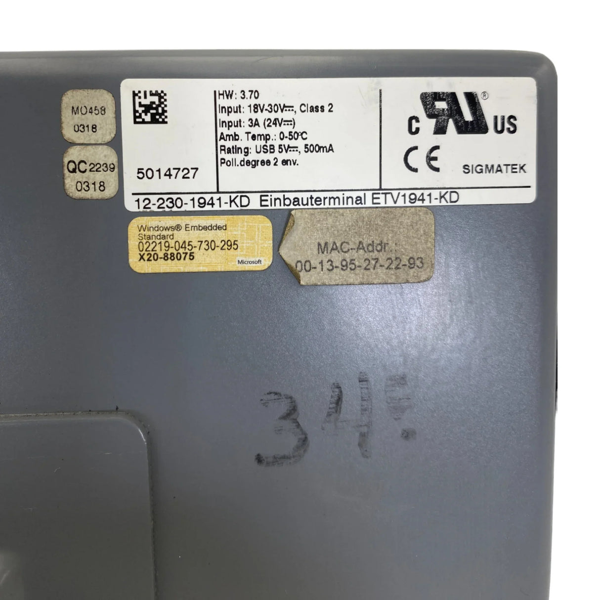 12-230-1941-KD Desma Control Panel With Tactile Touch Screen - Truck To Trailer