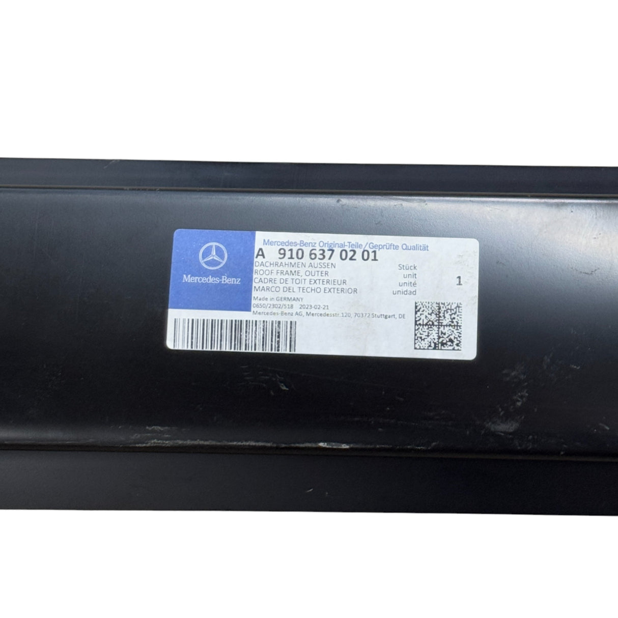 A 910 637 02 01 Genuine Mercedes-Benz Right Side Central Roof Frame Outer
