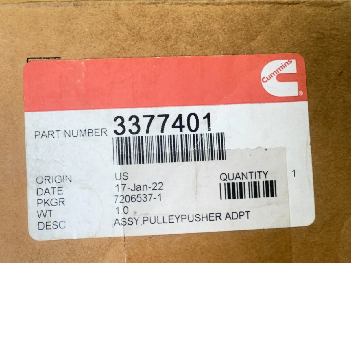 3377401 Genuine Cummins Pulley Pusher Adapter Assembly - Truck To Trailer