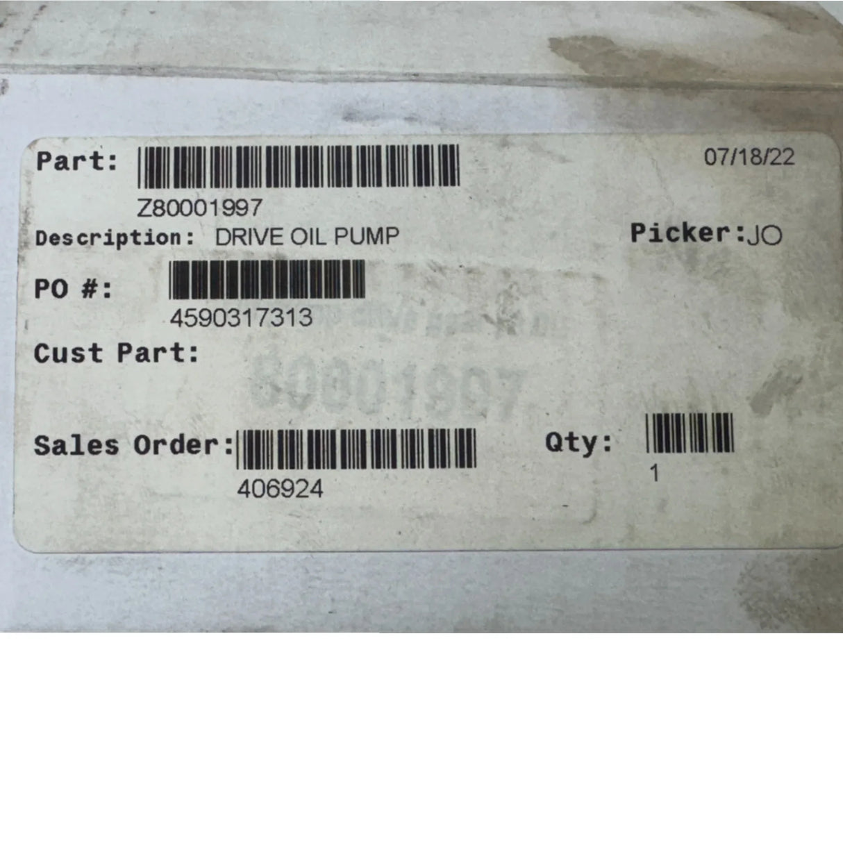 Z80001997 Genuine Freightliner Oil Pump Drive - Truck To Trailer