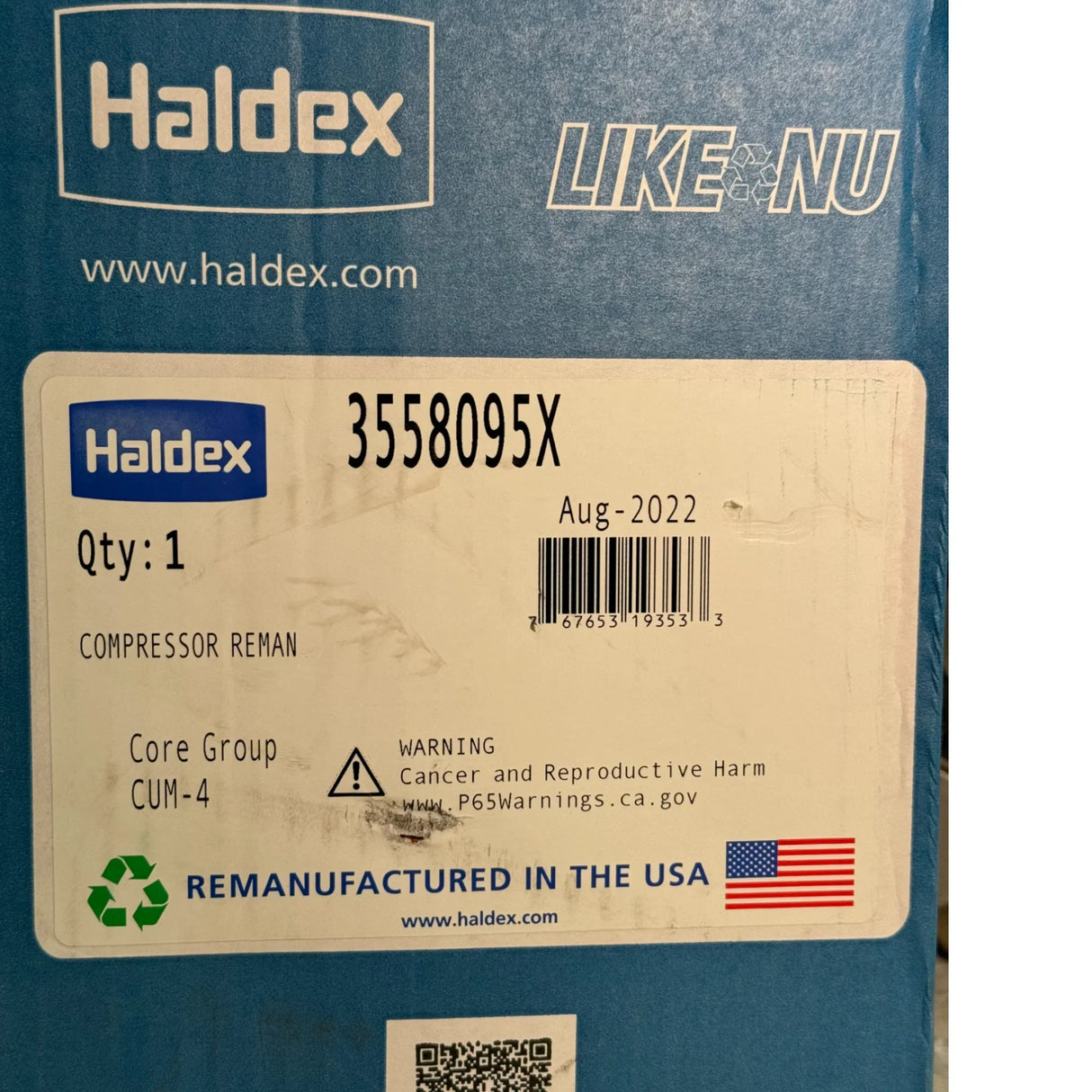 3558095X Genuine Haldex Air Compressor - Truck To Trailer