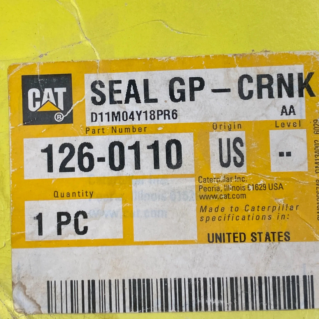 126-0110 Genuine Cat Front Crankshaft Seal - Truck To Trailer