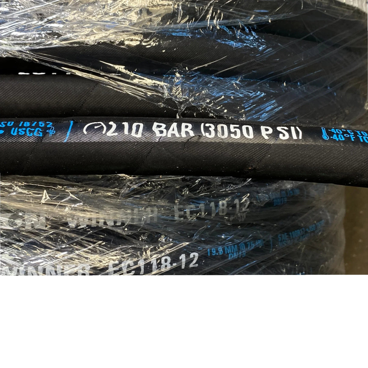 EC118-12LRL Genuine Eaton Winner EC118 Series Rubber Hydraulic Braided Hose - Truck To Trailer