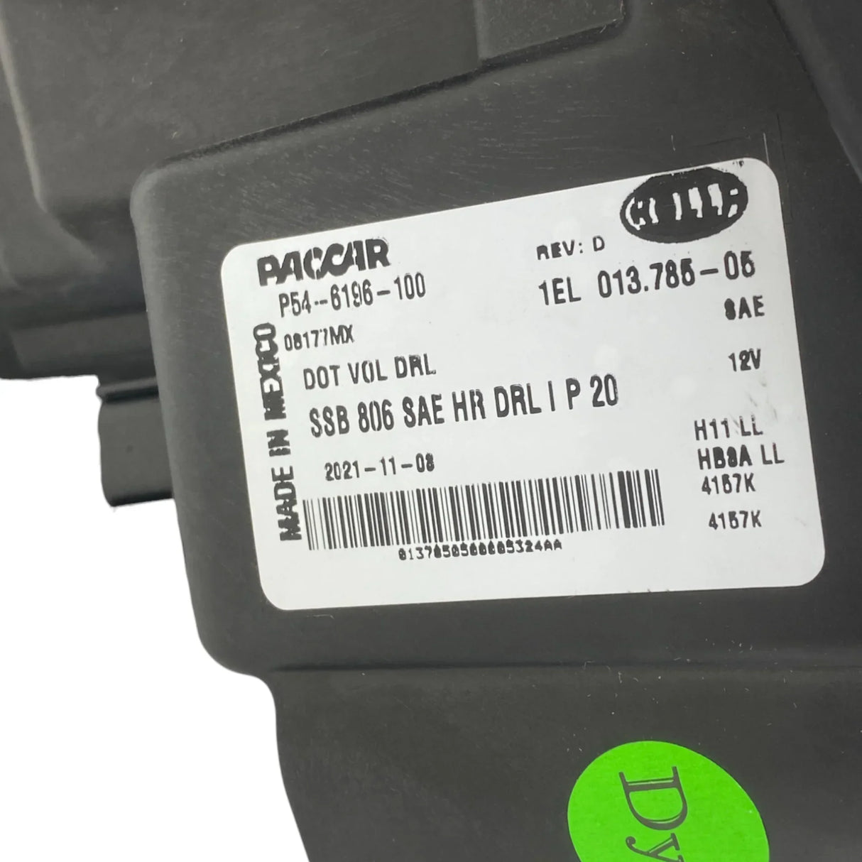 P546196100 Genuine Paccar Left Side Headlight Assembly - Truck To Trailer