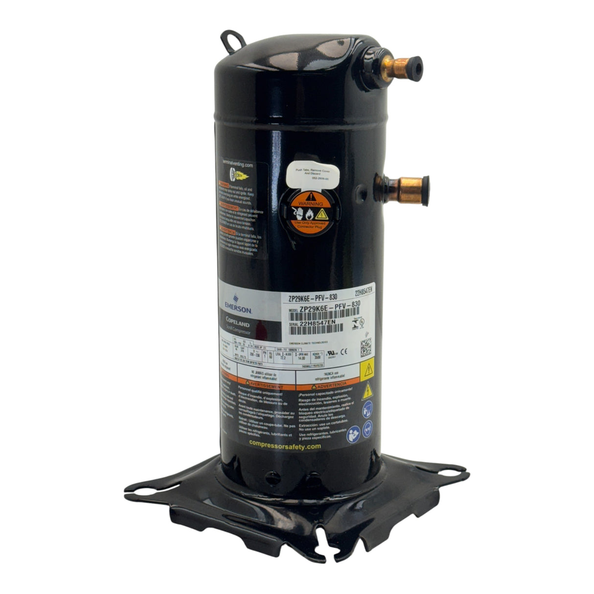 ZP29K6EPFV830 Copeland Scroll Compressor 208-230V