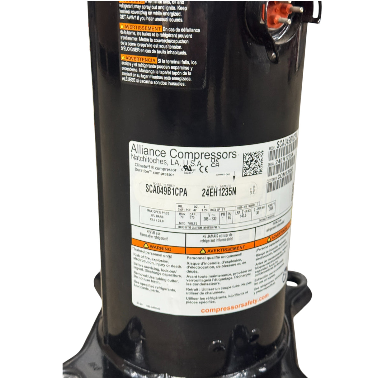 SCA049B1CPA Genuine Alliance Scroll Compressor