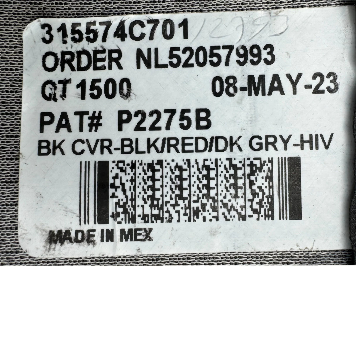 140-8324 Genuine Toro Seat Back Assembly - Truck To Trailer
