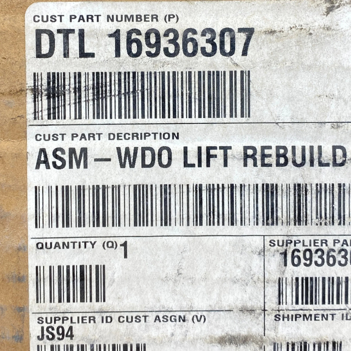 DTL 16936307 Genuine Freightliner Left Electric Window Regulator Kit - Truck To Trailer