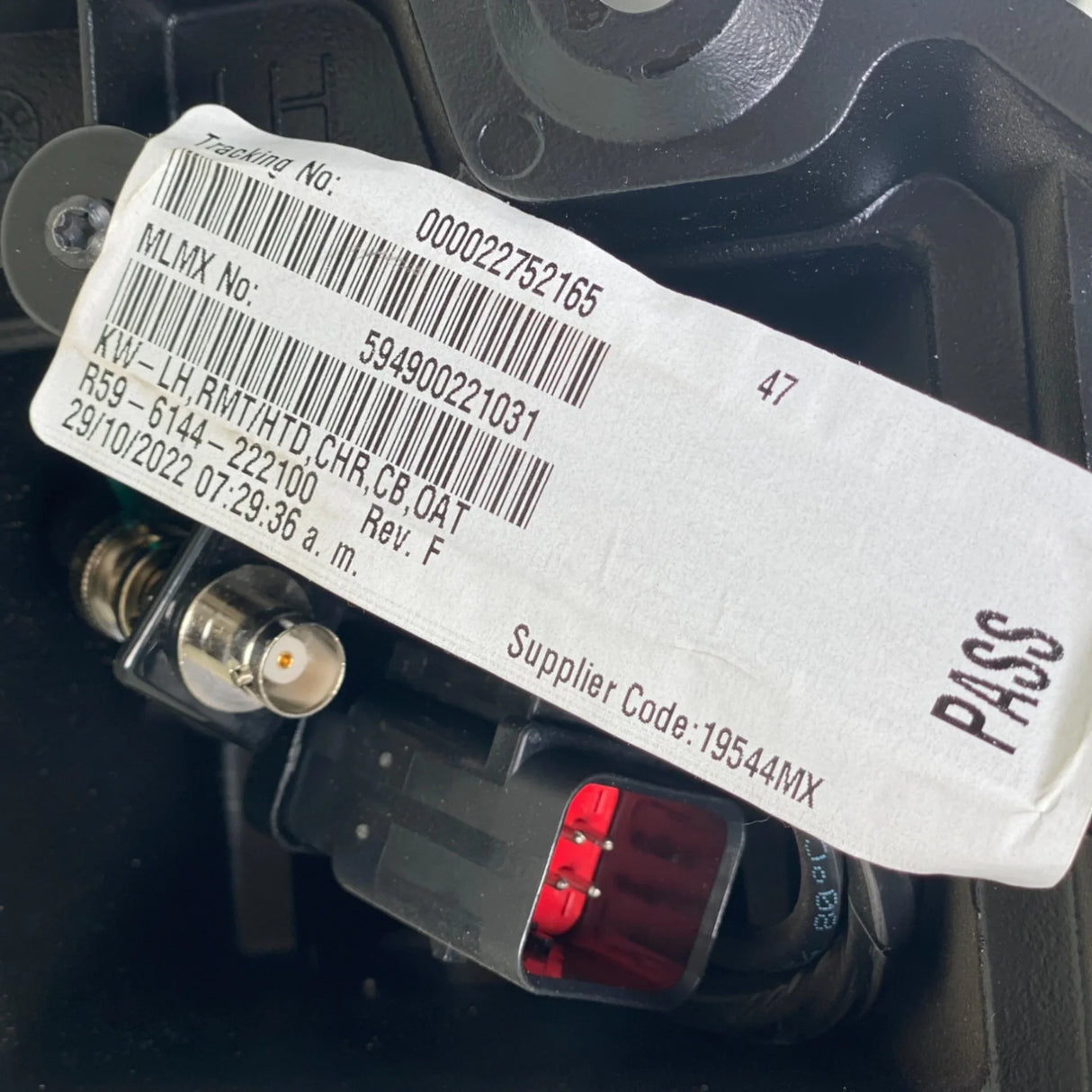 R59-6144-222100 Genuine Kenworth Left Side Chrome Mirror Assembly - Truck To Trailer